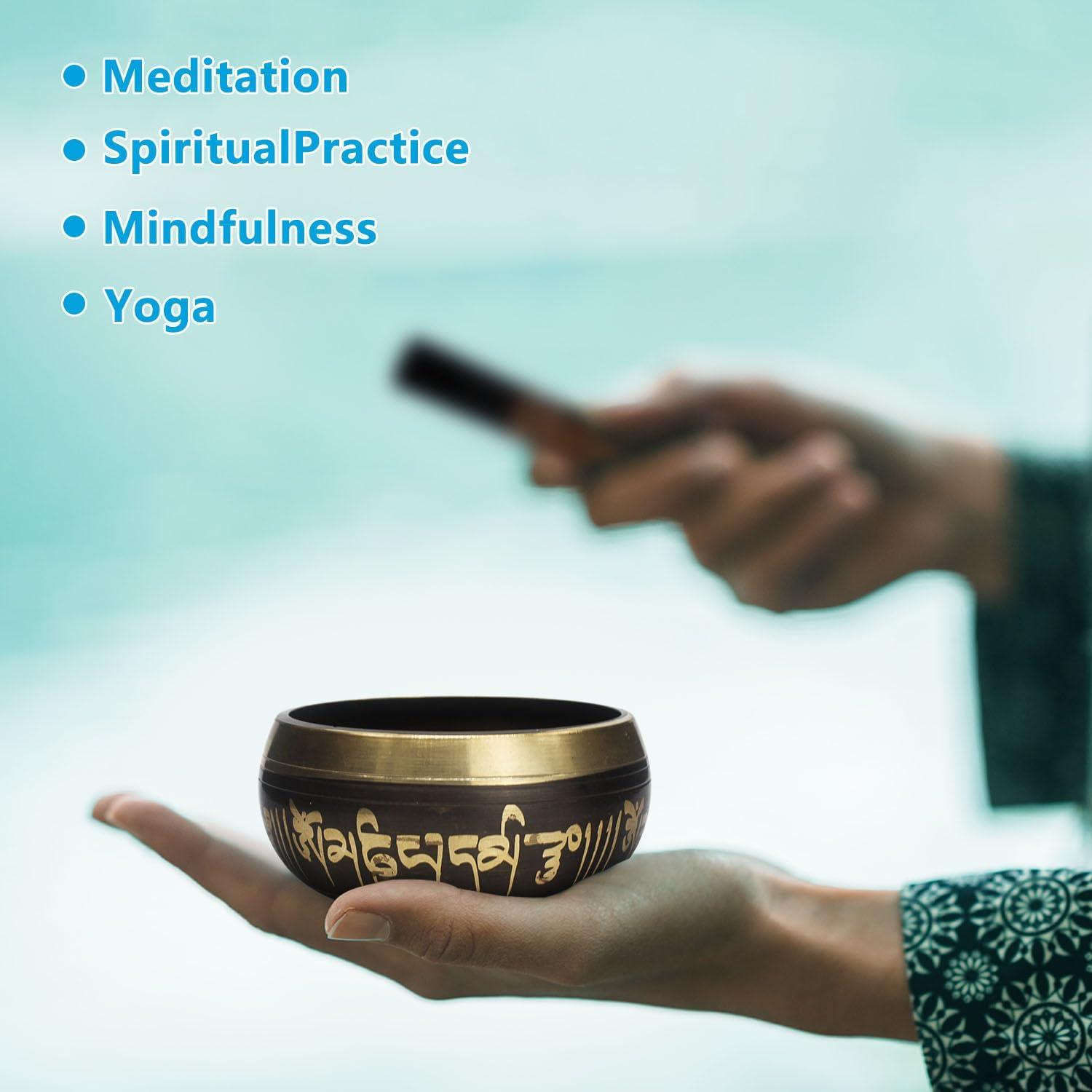 Cuenco Tibetano de Sonido Hecho a Mano 8 cm para Meditación