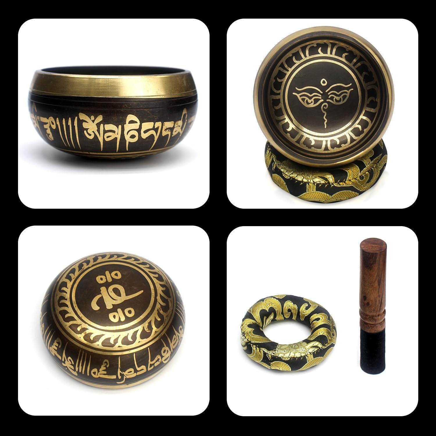 Cuenco Tibetano de Sonido Hecho a Mano 8 cm para Meditación