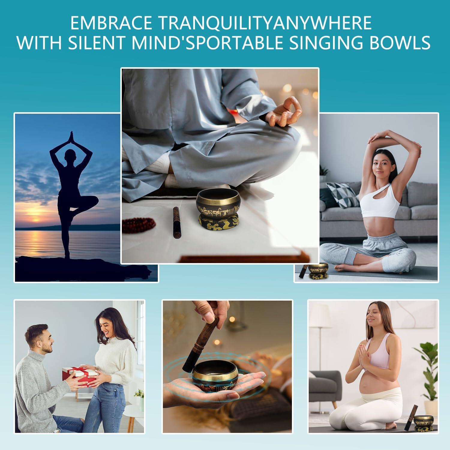 Cuenco Tibetano de Sonido Hecho a Mano 8 cm para Meditación