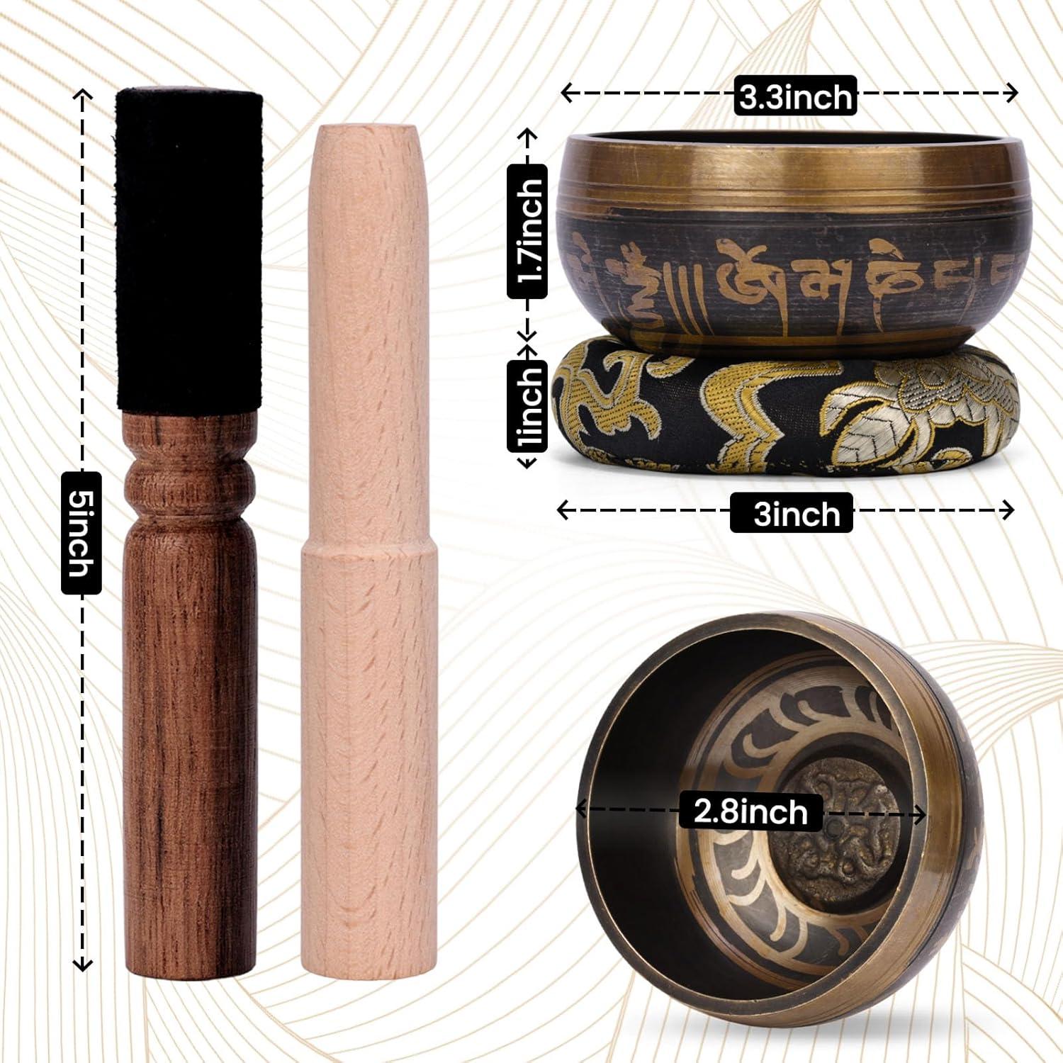 Cuenco Cantor Tibetano DomeStar 8.4cm Hecho a Mano con Cojín y Martillo