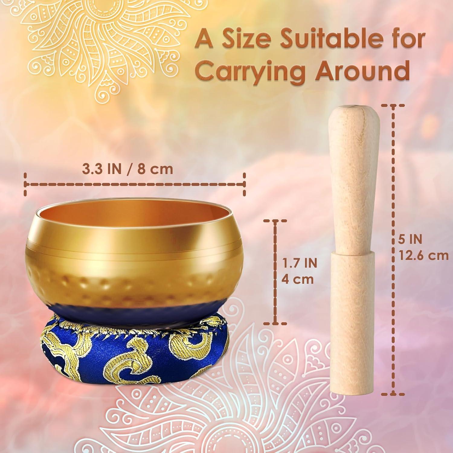 Cuenco Cantor Tibetano REGIS 7.62 cm Oro Hecho a Mano