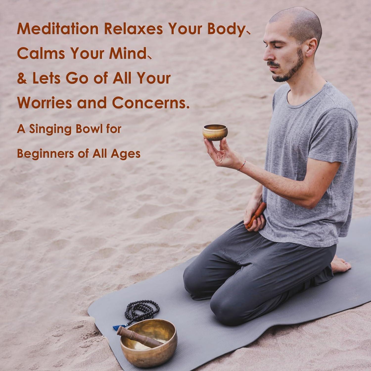 Cuenco Cantor Tibetano REGIS 7.62 cm Oro Hecho a Mano