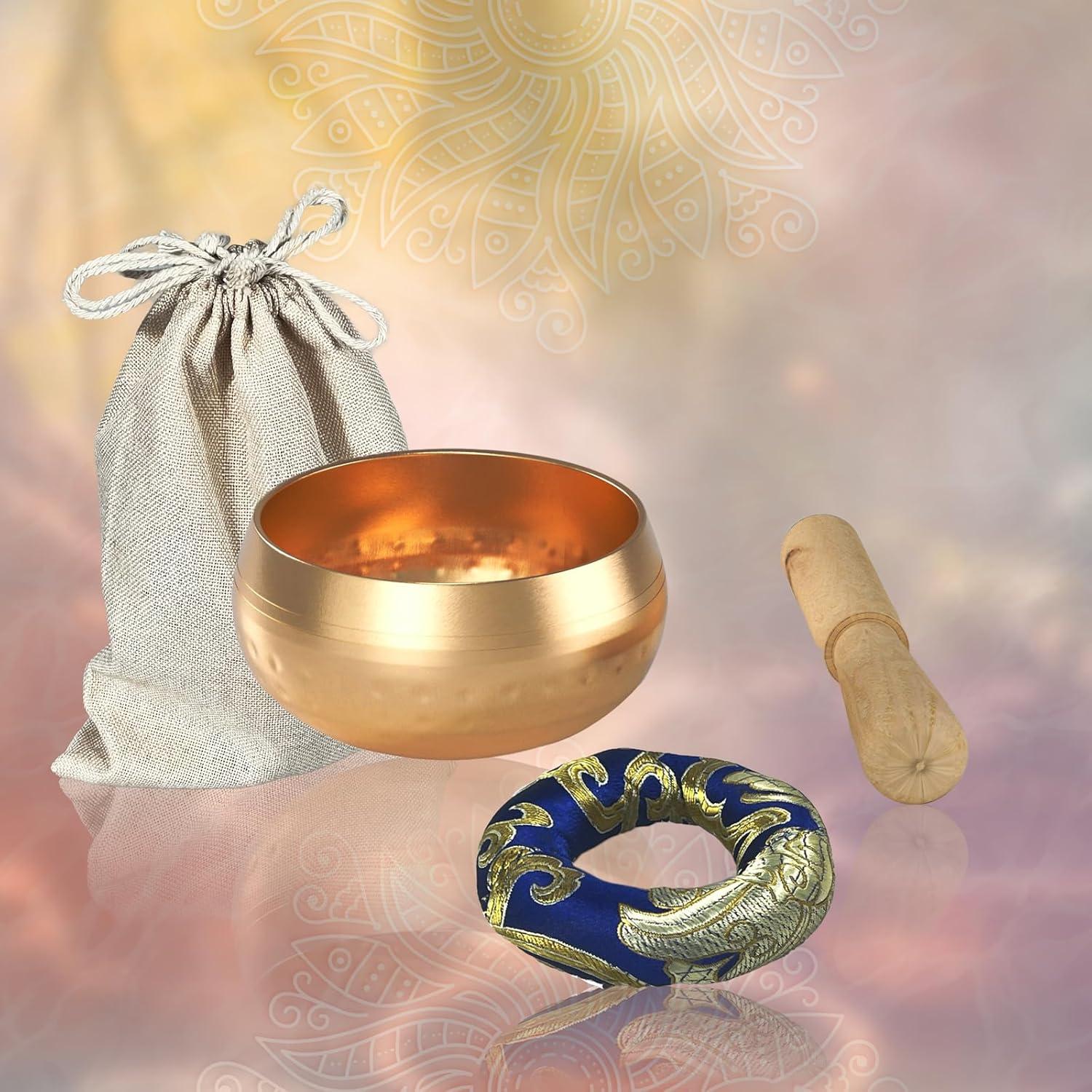 Cuenco Cantor Tibetano REGIS 7.62 cm Oro Hecho a Mano