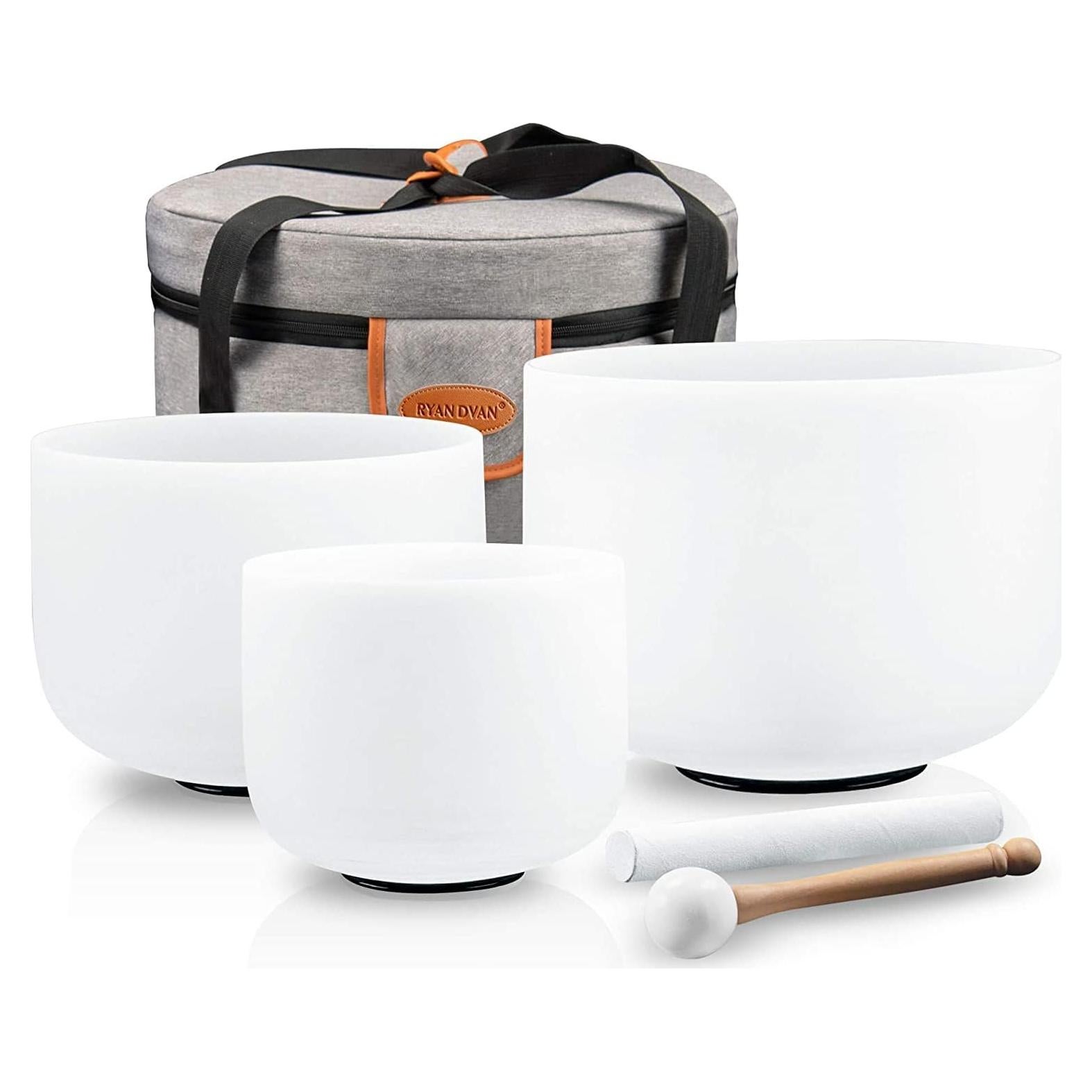 Conjunto de Cuencos de Canto de Cristal RYAN DVAN 3 Piezas