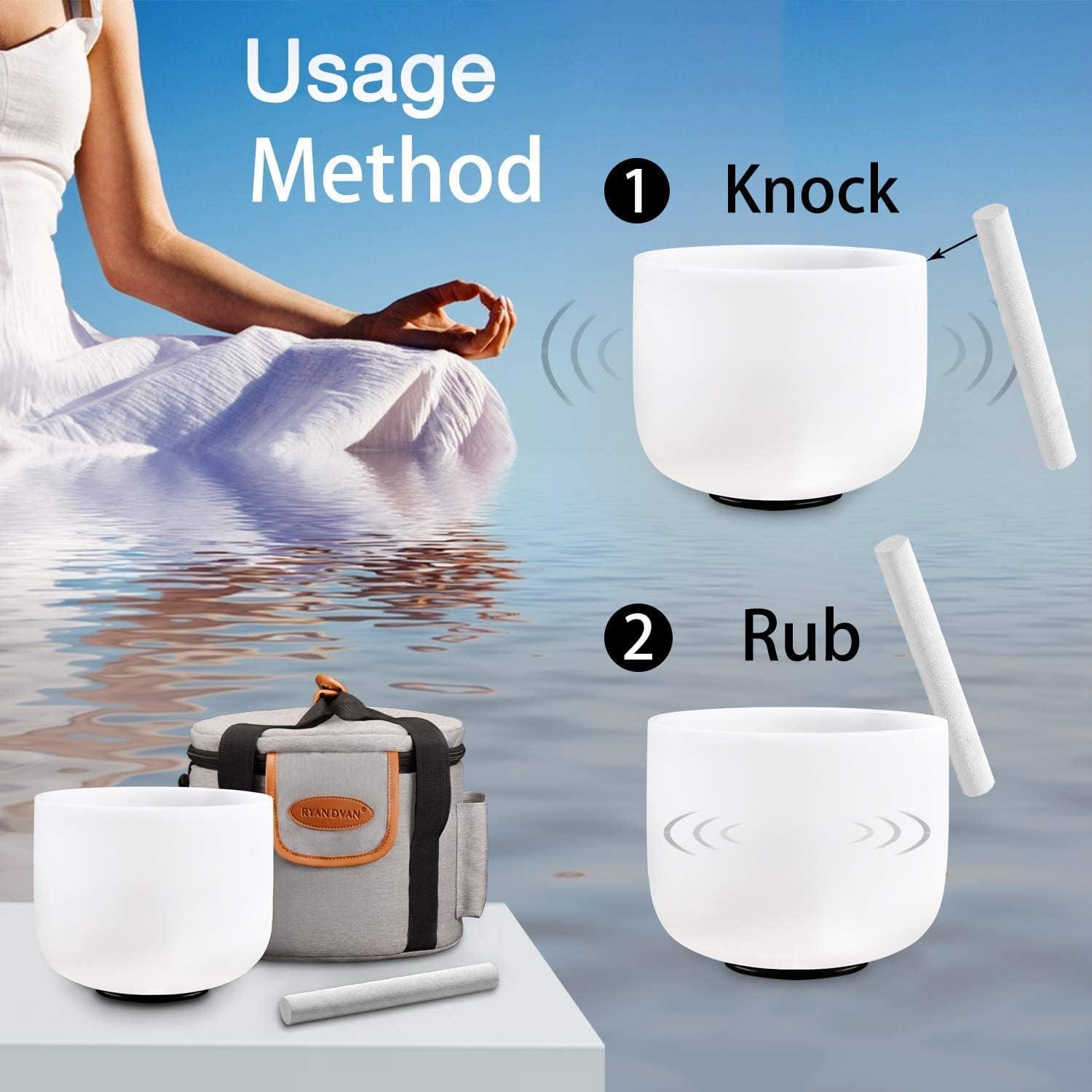 Conjunto de Cuencos de Canto de Cristal RYAN DVAN 3 Piezas