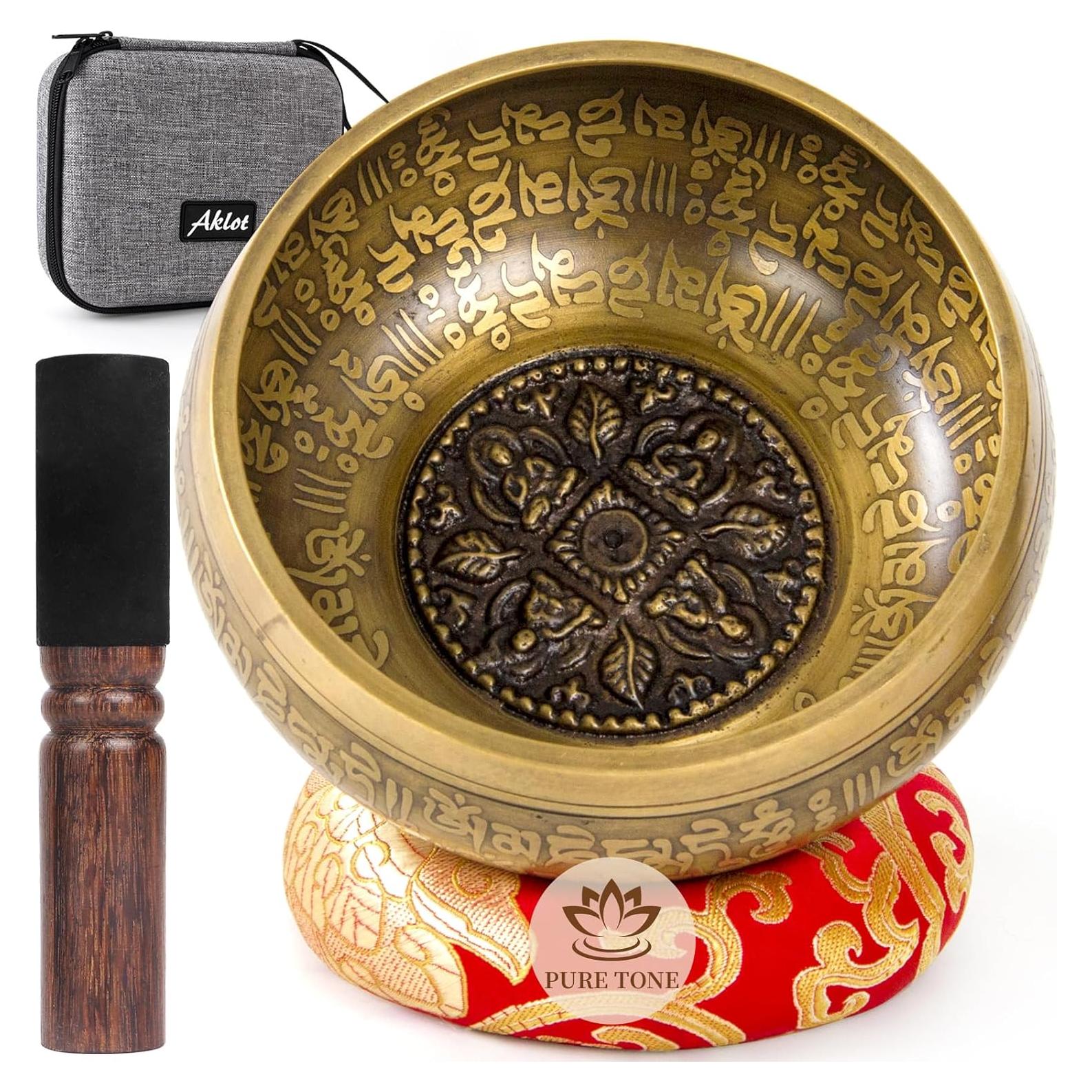 Tazón Cantor de Meditación AKLOT 12.7 cm Hecho a Mano