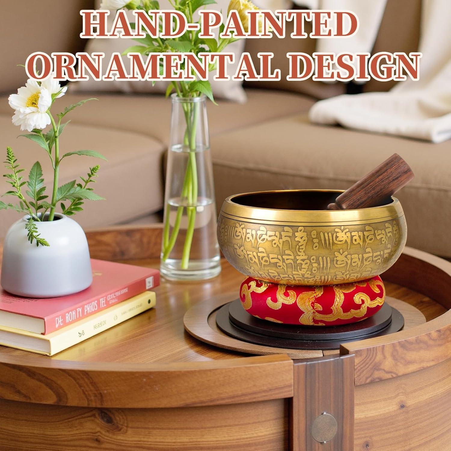 Tazón Cantor de Meditación AKLOT 12.7 cm Hecho a Mano