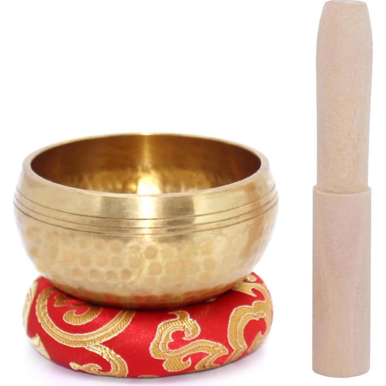 Tazón Cantor Tibetano Lgooiin 8.1 cm Hecho a Mano con Cojín