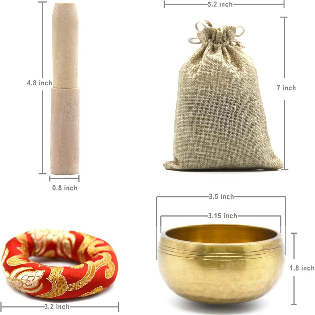 Tazón Cantor Tibetano Lgooiin 8.1 cm Hecho a Mano con Cojín