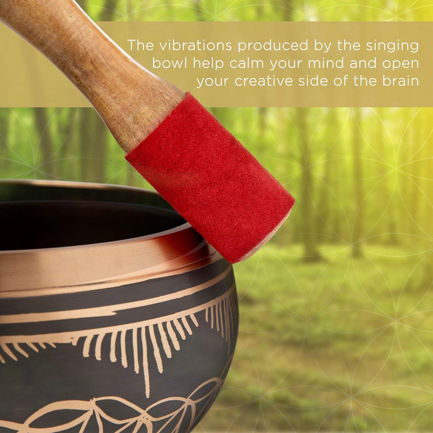 Bowl Cantante Telsha 15 cm Flor de la Vida con Mallet y Cojín