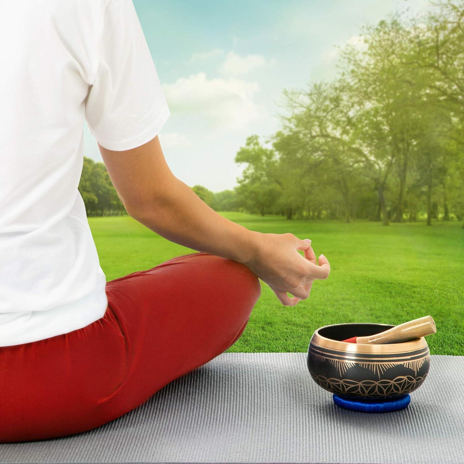 Bowl Cantante Telsha 15 cm Flor de la Vida con Mallet y Cojín