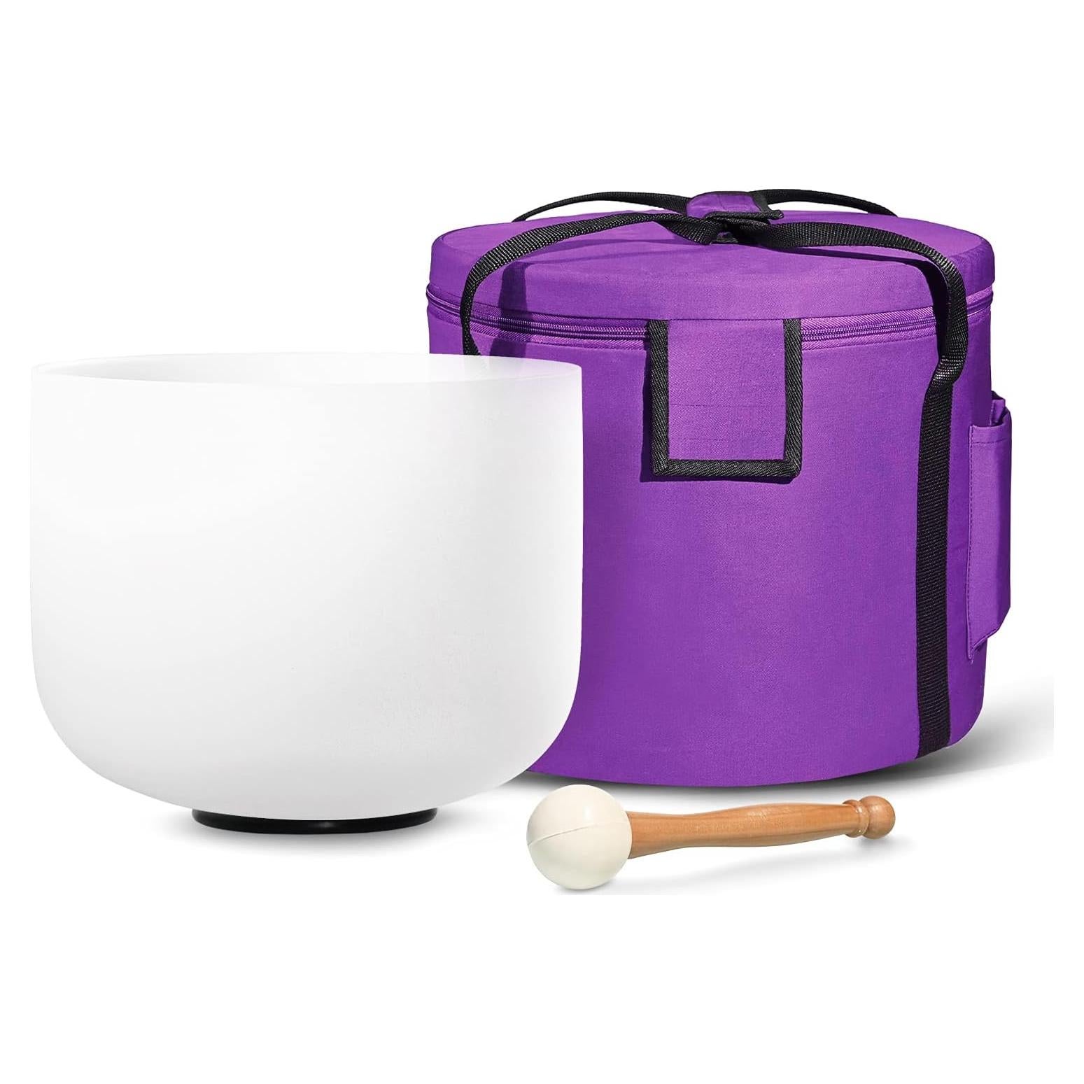 Cuenco de Cuarzo Cristal Cantante 20 cm Nota C con Bolsa