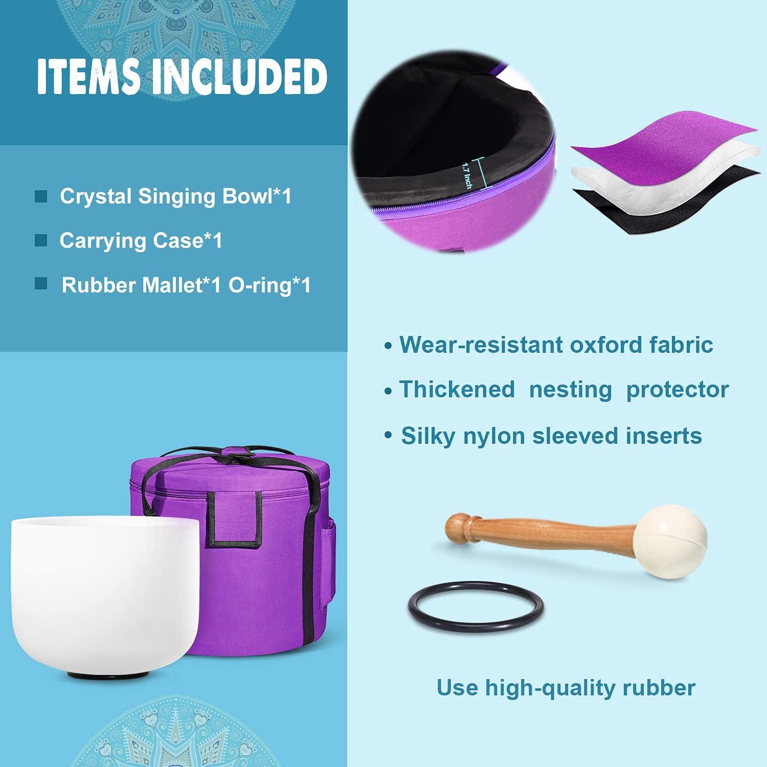 Cuenco de Cuarzo Cristal Cantante 20 cm Nota C con Bolsa