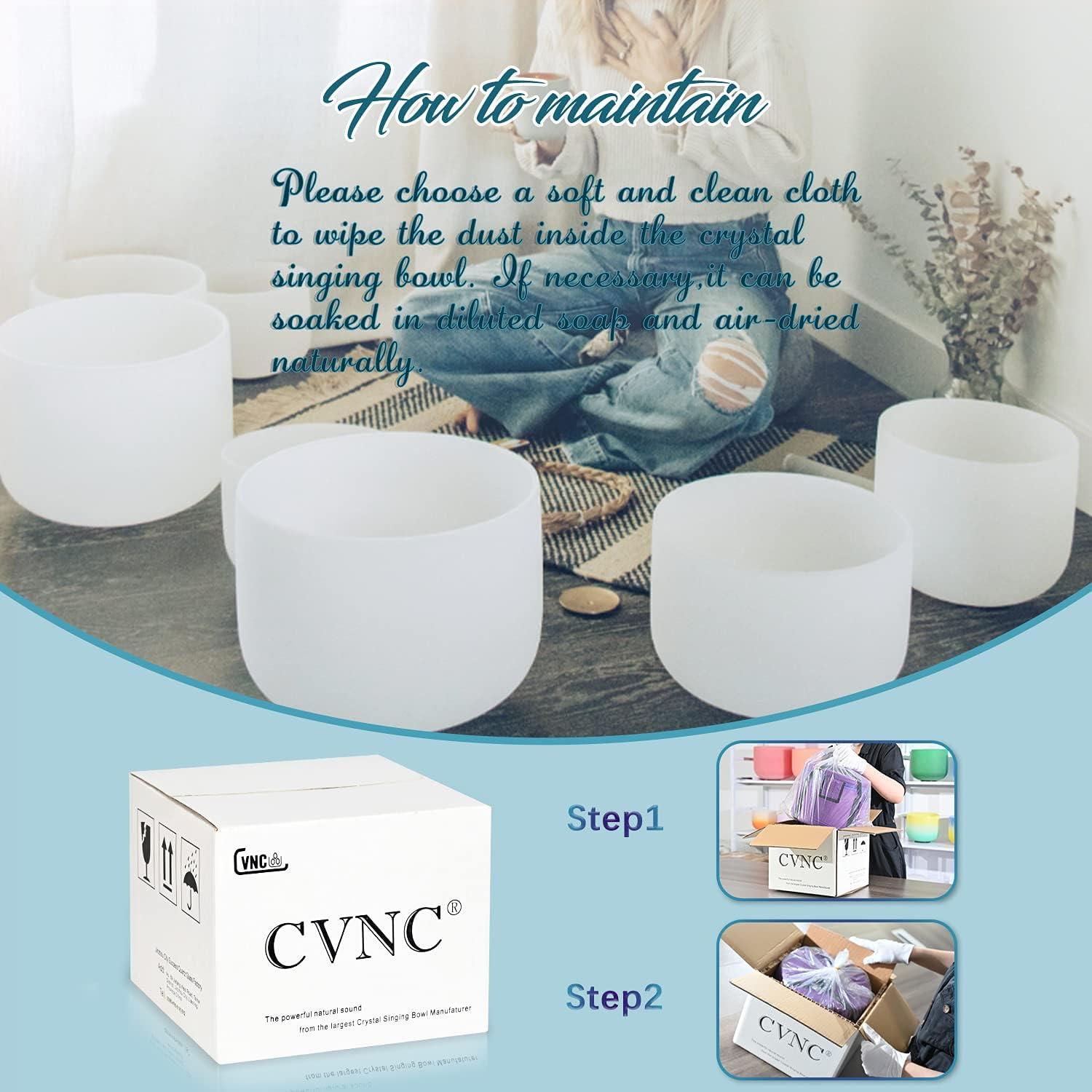 Cuenco de Cuarzo Cristal Cantante 20 cm Nota C con Bolsa