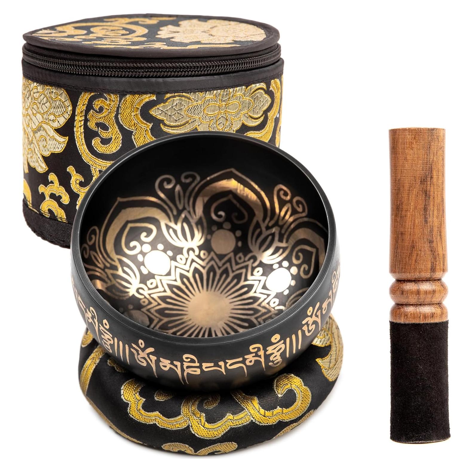 Juego de Cuencos Tibetanos 10.16 cm Himalayan Bazaar Negro