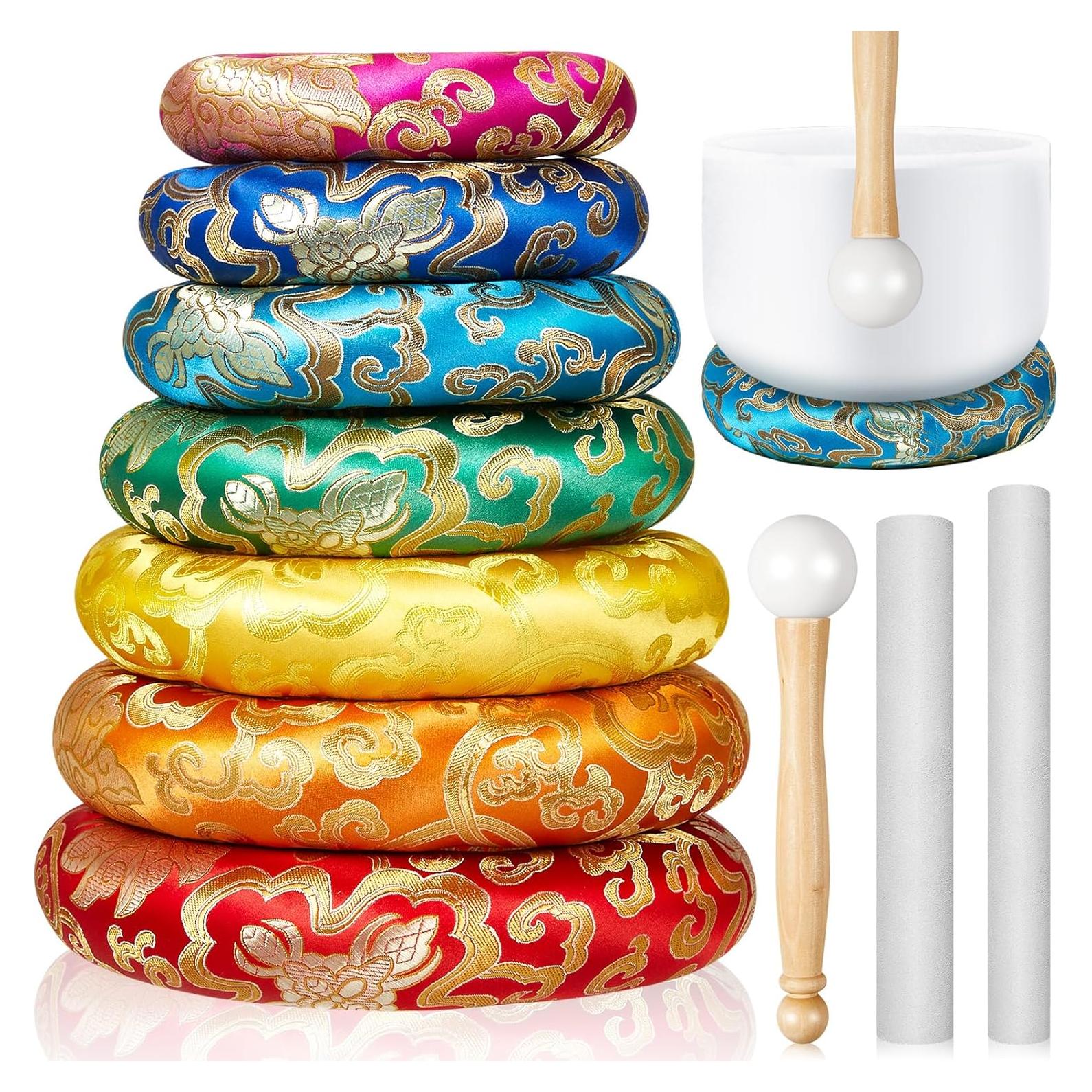 Juego de 10 Piezas Cojín para Cuencos Cantores Fiada Arcoíris