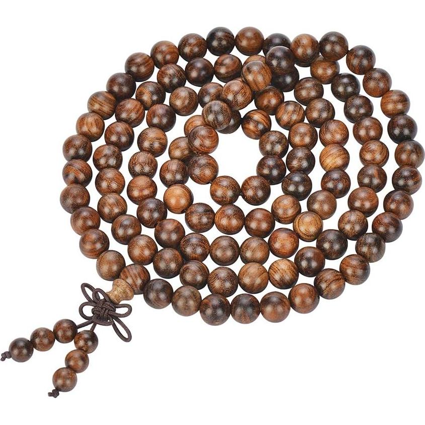 Pulsera Mala de Madera Sándalo 108 Cuentas 8mm Unisex