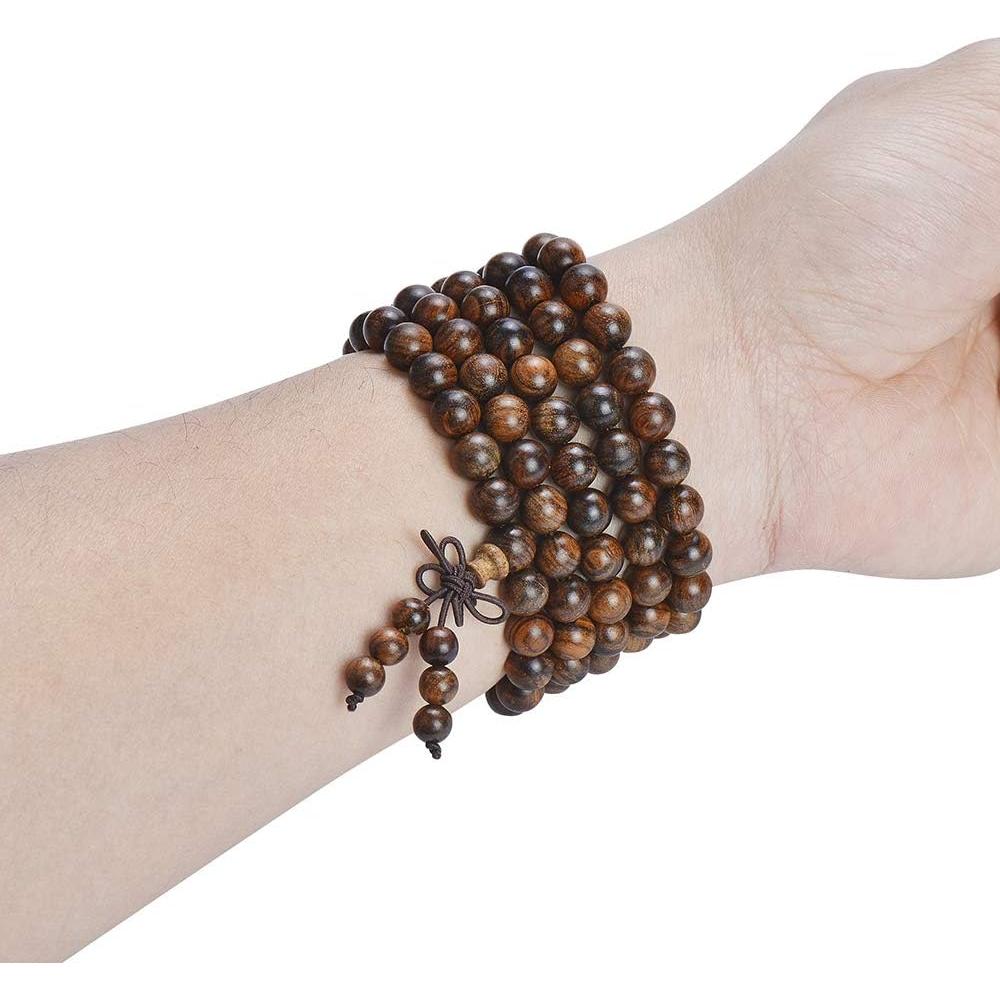 Pulsera Mala de Madera Sándalo 108 Cuentas 8mm Unisex