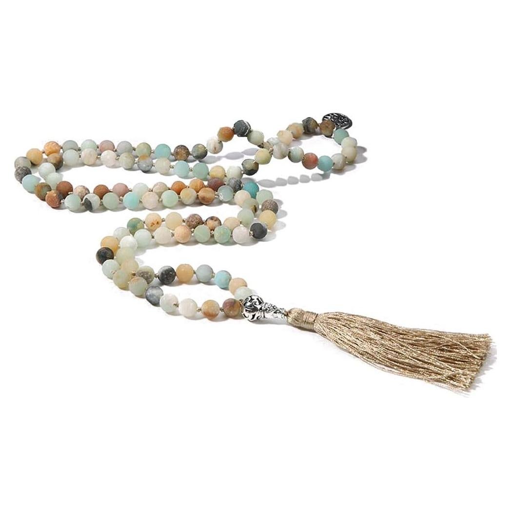 Collar de Meditación Mala 108 BALIBALI con Amazonita Natural