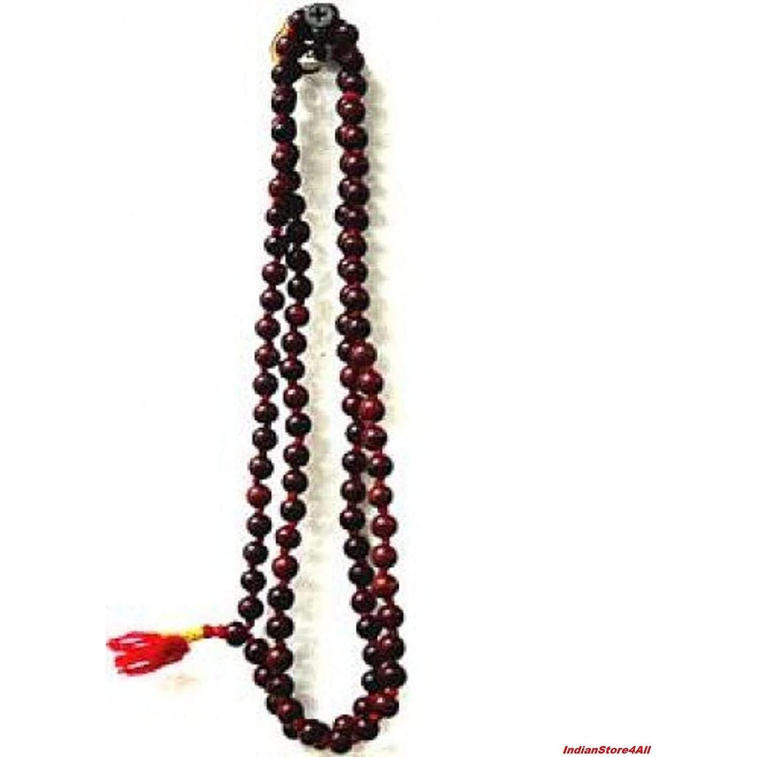 Collar Japa Mala de Madera de Rosa 108+1 Cuentas Meditación