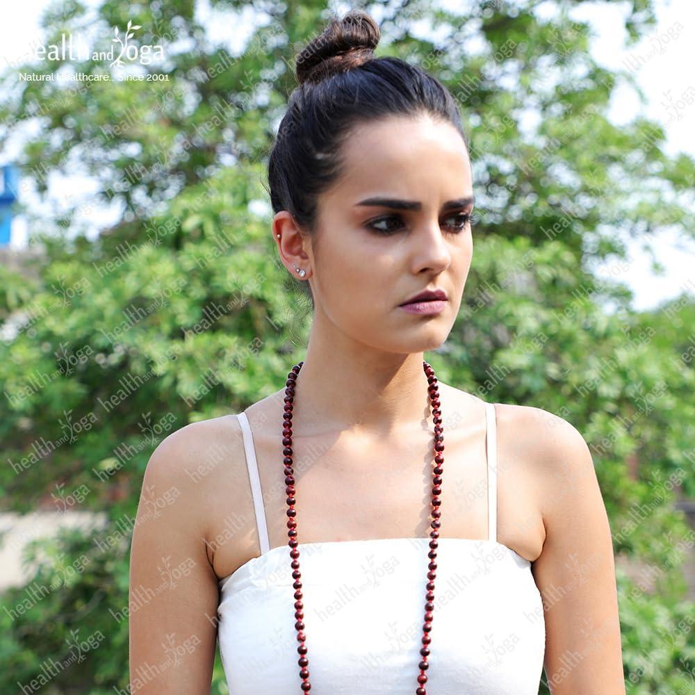 Mala de Meditación de Madera Rosa 108+1 Cuentas con Borla - HealthAndYoga