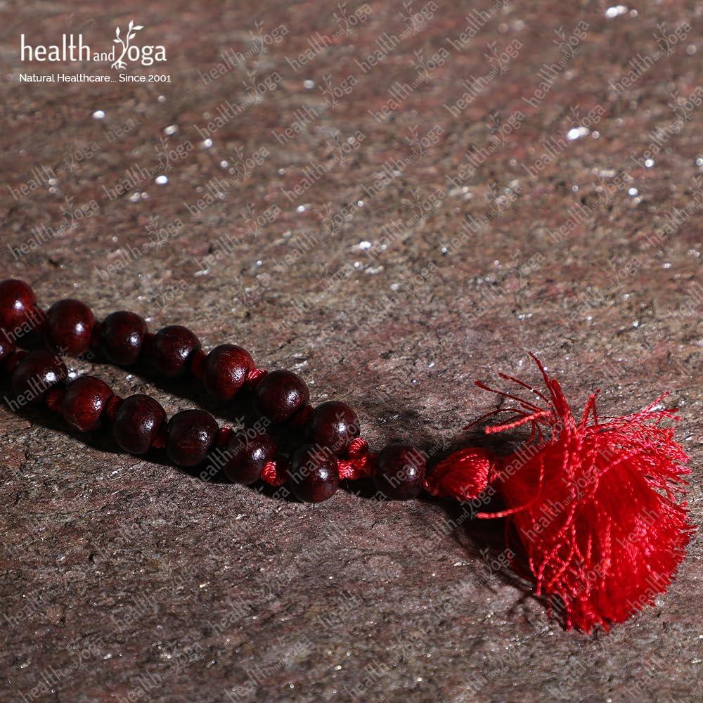 Mala de Meditación de Madera Rosa 108+1 Cuentas con Borla - HealthAndYoga