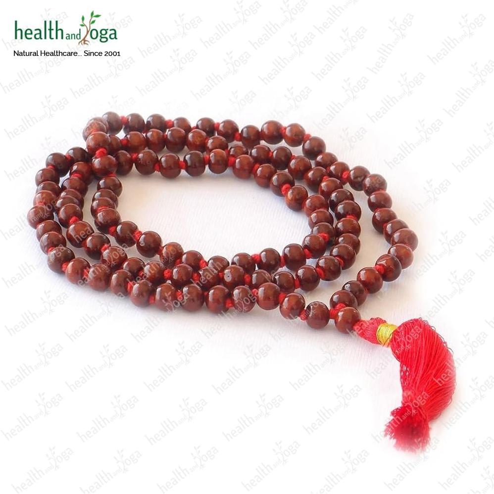 Mala de Meditación de Madera Rosa 108+1 Cuentas con Borla - HealthAndYoga
