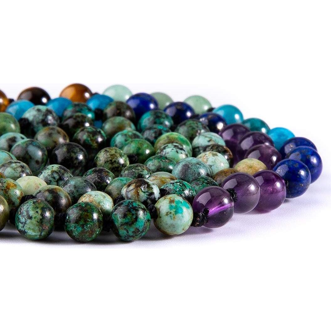 Collar Mala Bivei 108 Cuentas de 6mm Árbol de la Vida 7 Chakra