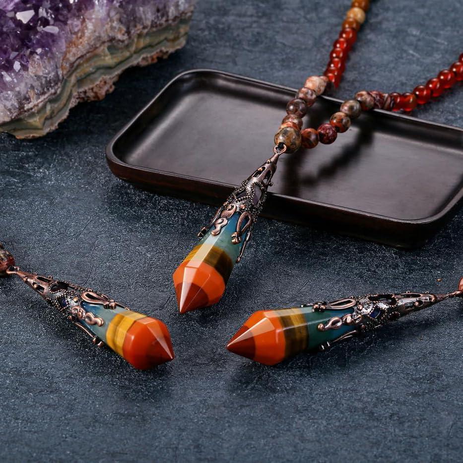 Collar de cuentas de mala 7 Chakras GEHECRST 108 piezas 71 cm