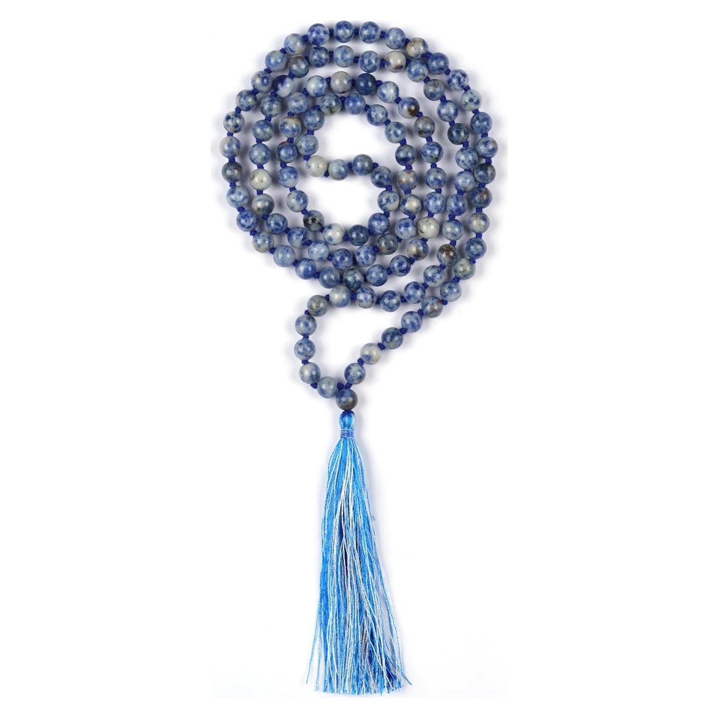 Collar Mala de Lapislázuli 108 Cuentas 8mm Hecho a Mano