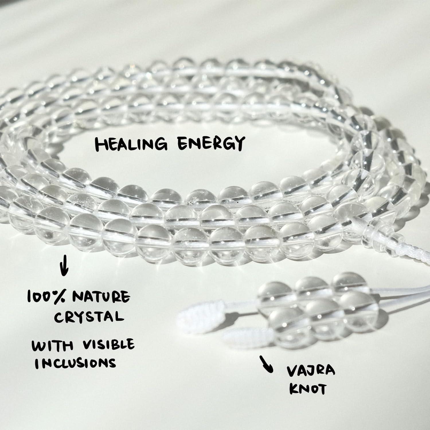 Mala de Cuentas de Cristal Natural Tibetano 108 Sphatik