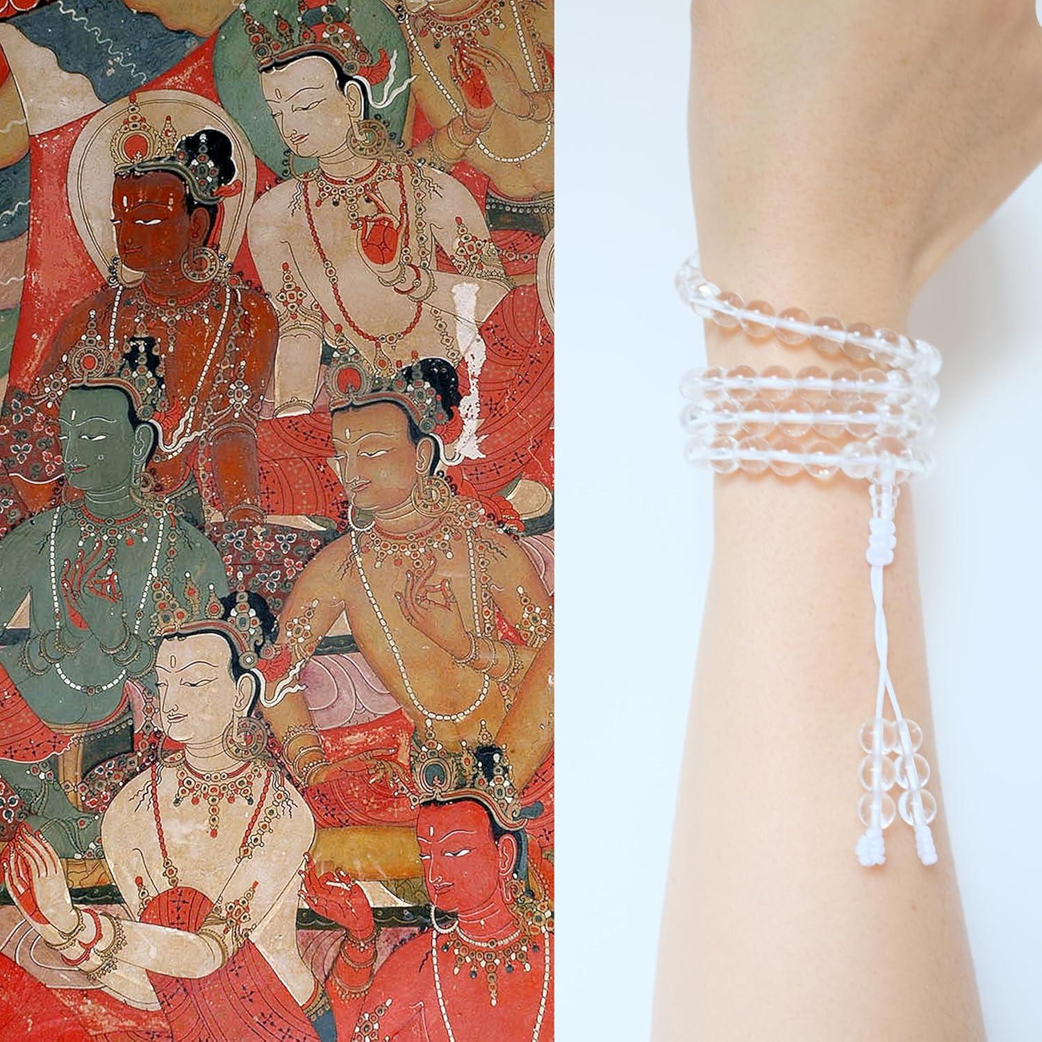 Mala de Cuentas de Cristal Natural Tibetano 108 Sphatik