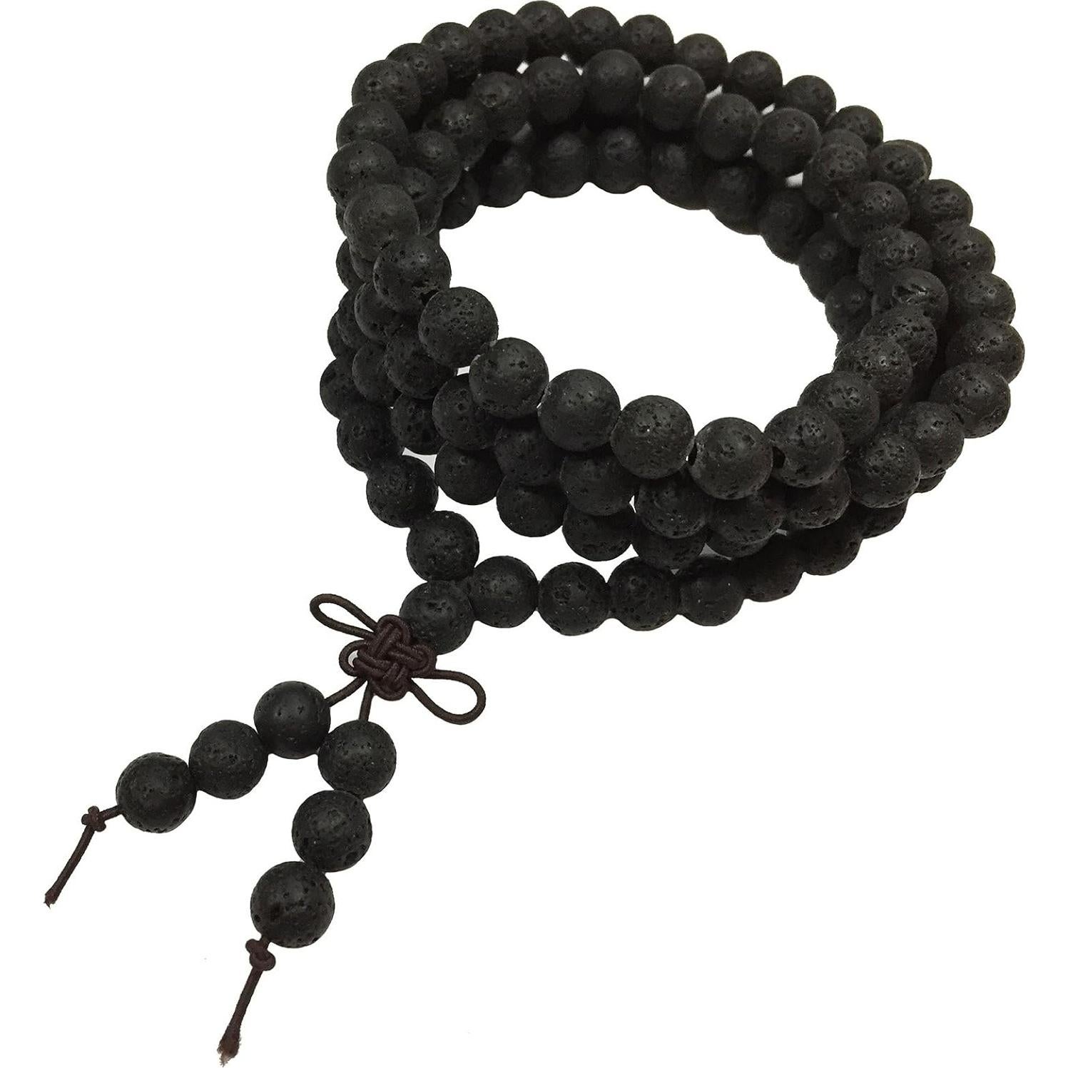 Pulsera Mala Tibetana MILAKOO 108 Cuentas de Lava 8mm