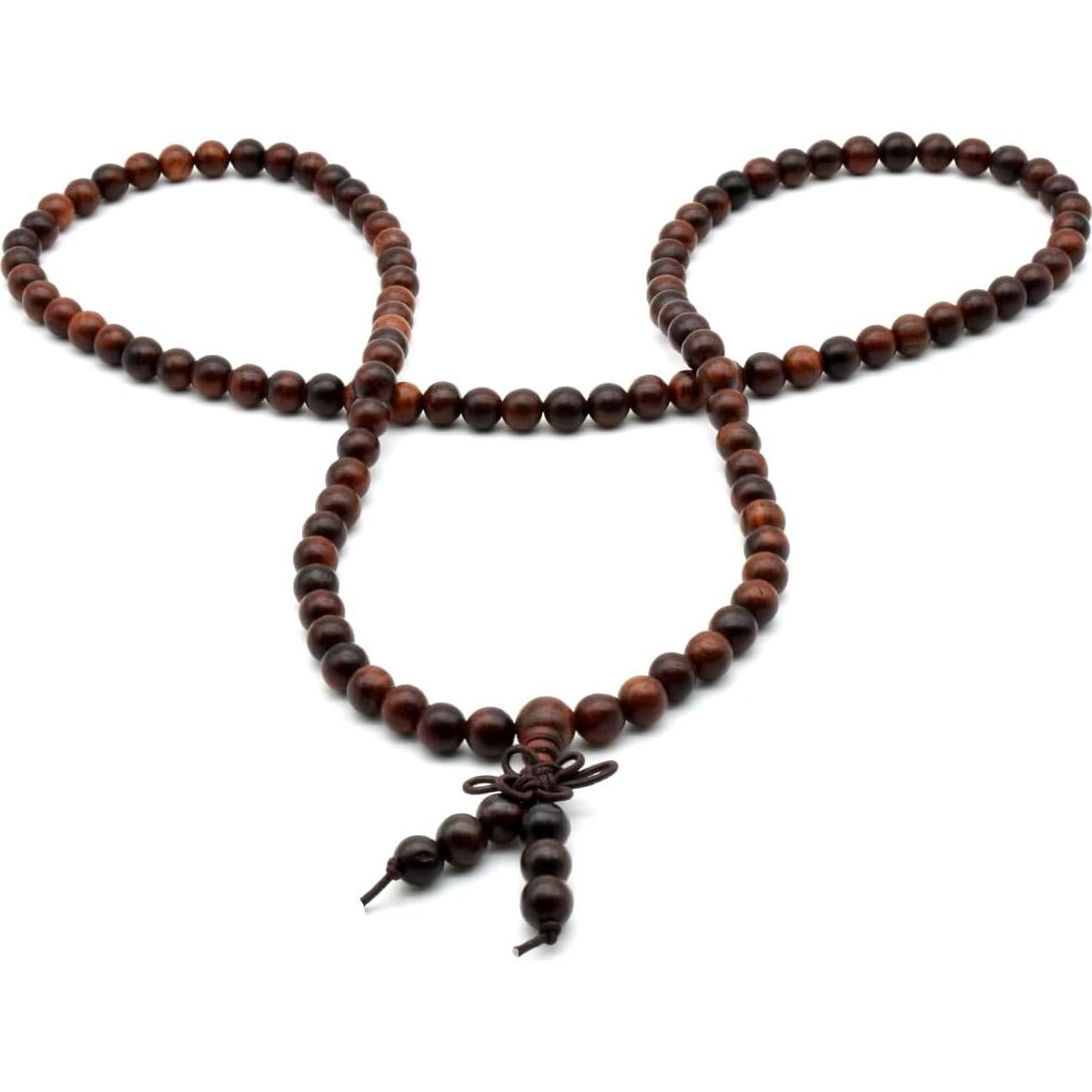 Collar de Oración Budista Zen Dear 108 Cuentas Madera 6mm