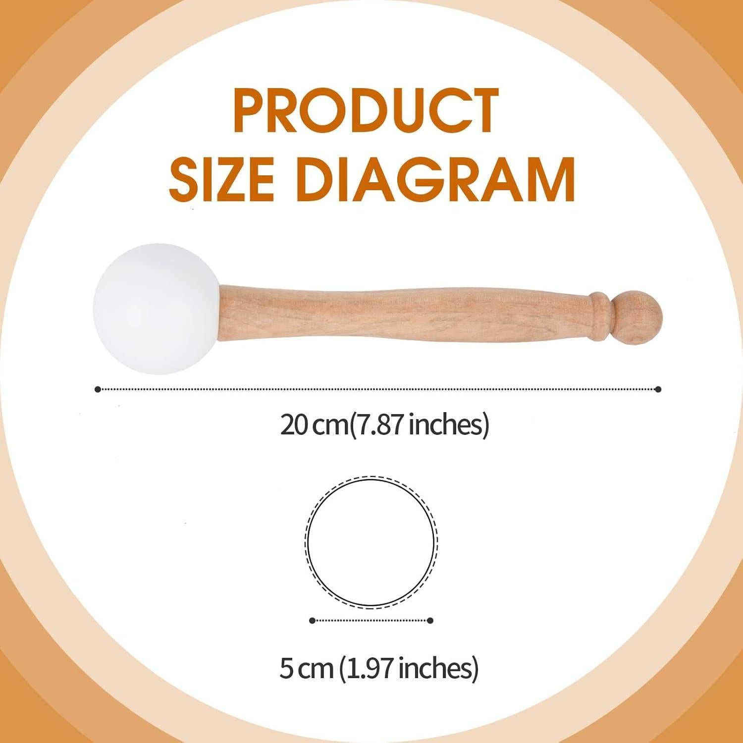 Mazo de Cuenco Cantante ChengFu de Cristal y Madera 20 cm