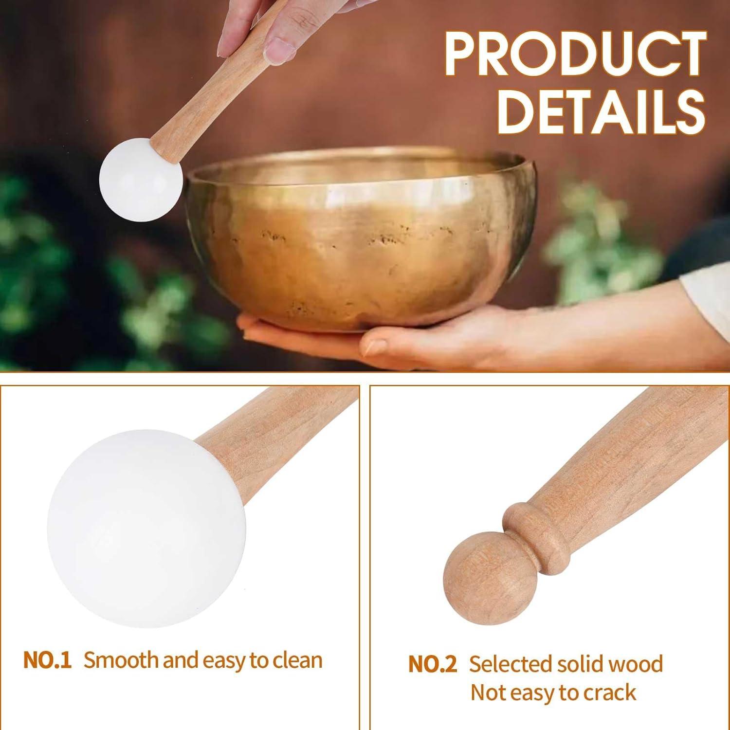 Mazo de Cuenco Cantante ChengFu de Cristal y Madera 20 cm