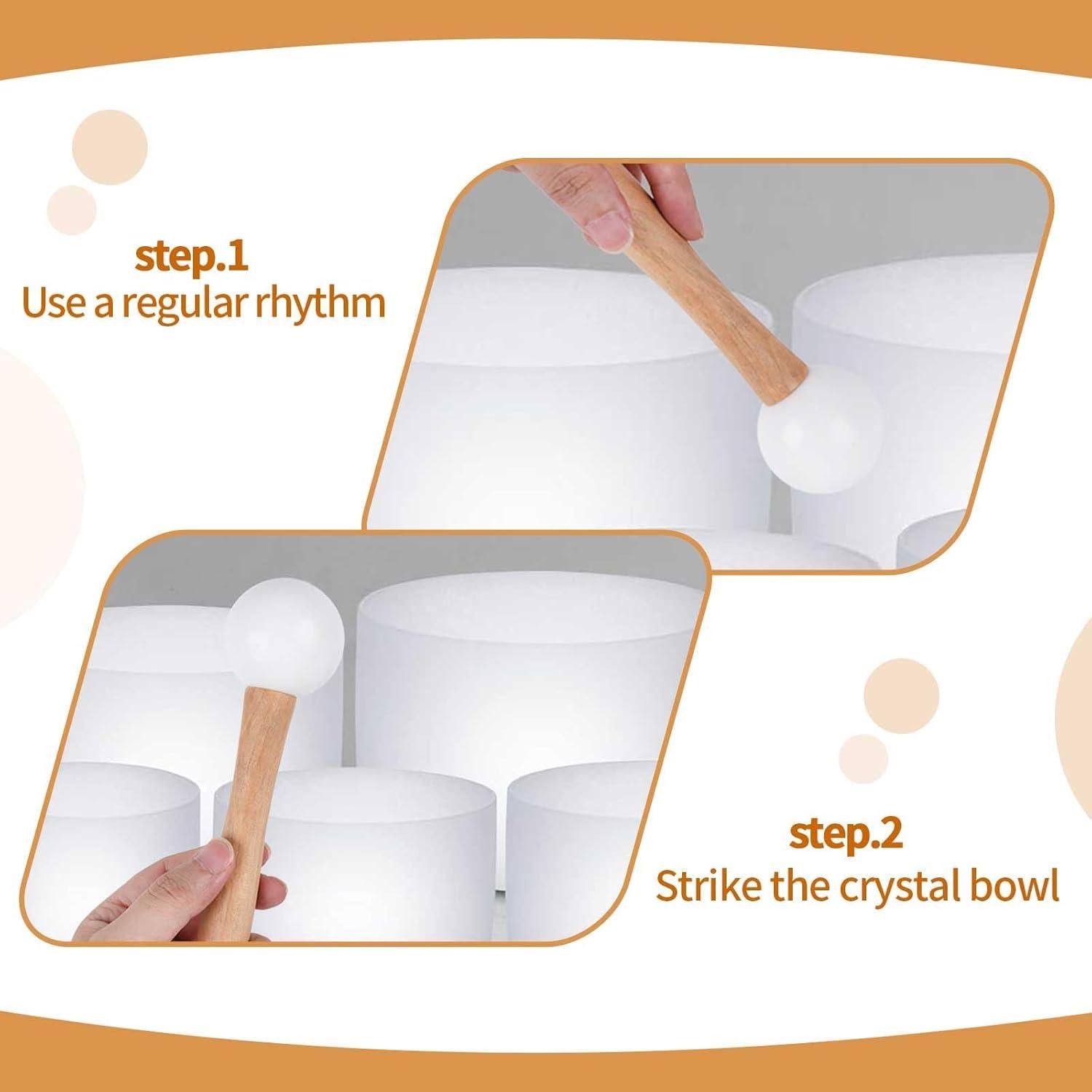 Mazo de Cuenco Cantante ChengFu de Cristal y Madera 20 cm