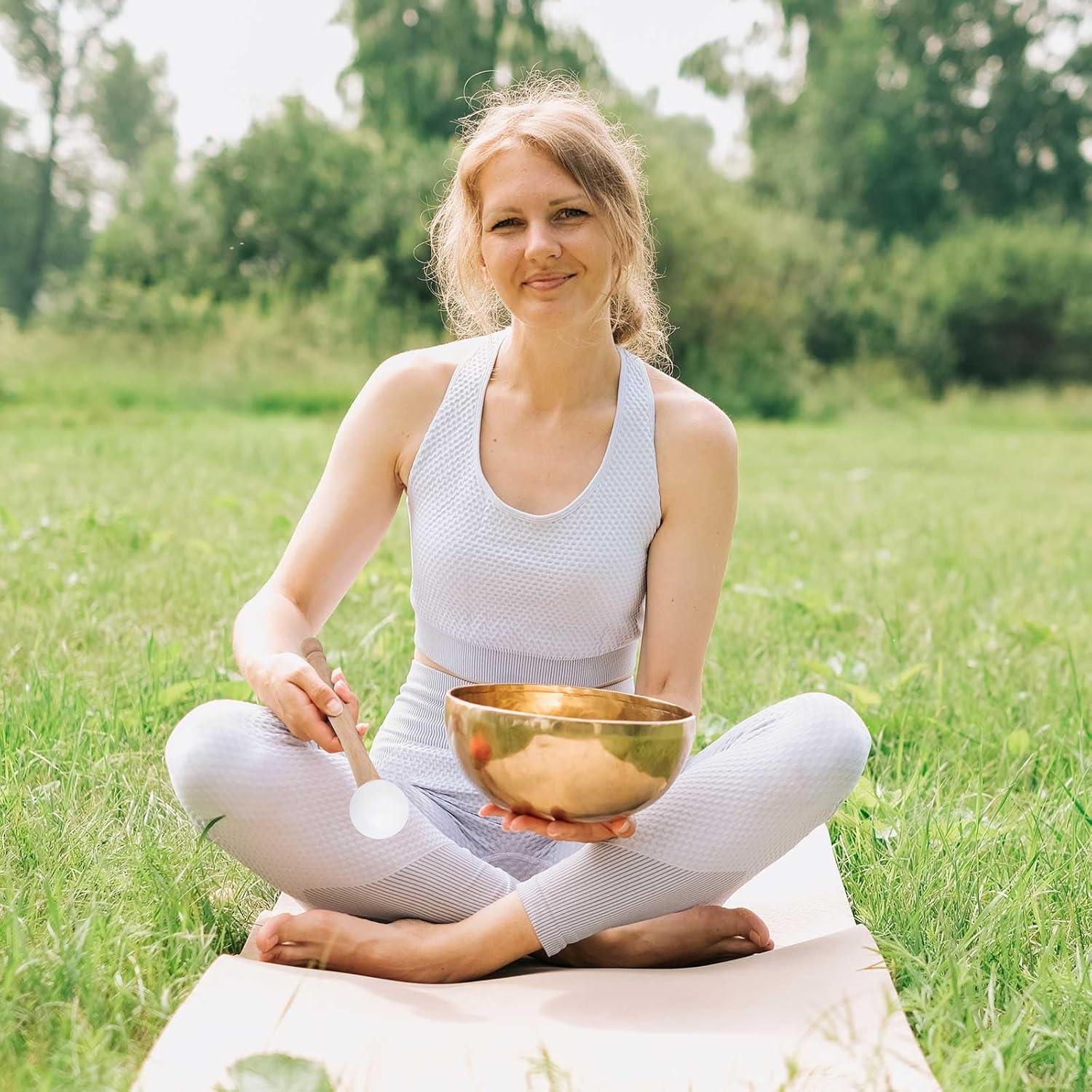 Mazo de Cuenco Cantante ChengFu de Cristal y Madera 20 cm