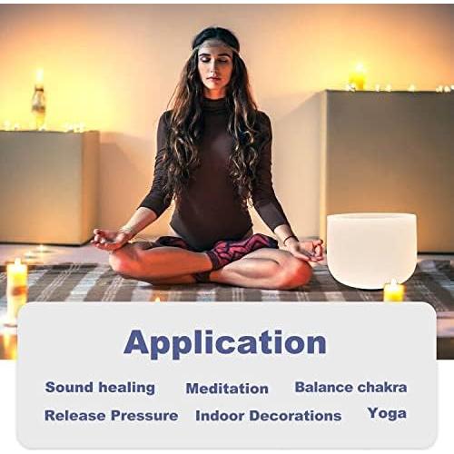 Tazón de Canto de Cuarzo Frosted 28 cm Chakra Raíz con Mazo