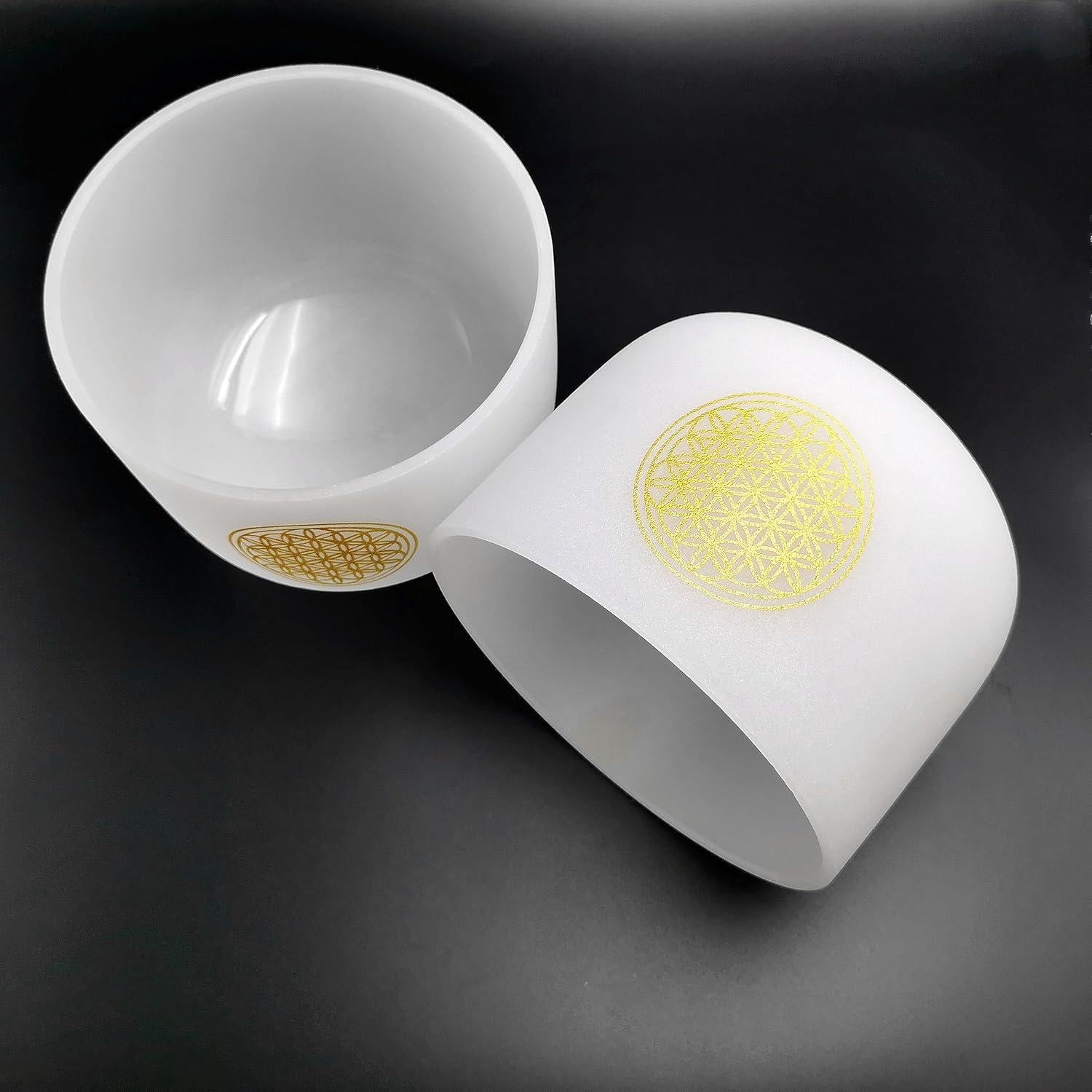 Cuenco de Canto de Cristal TRAYAYA 528Hz 8" Nota C Chakra Raíz