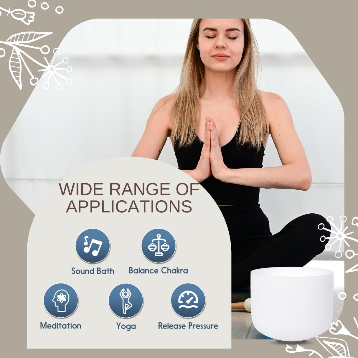 Tazón de Canto de Cuarzo 20 cm Blanco G Nota Chakra