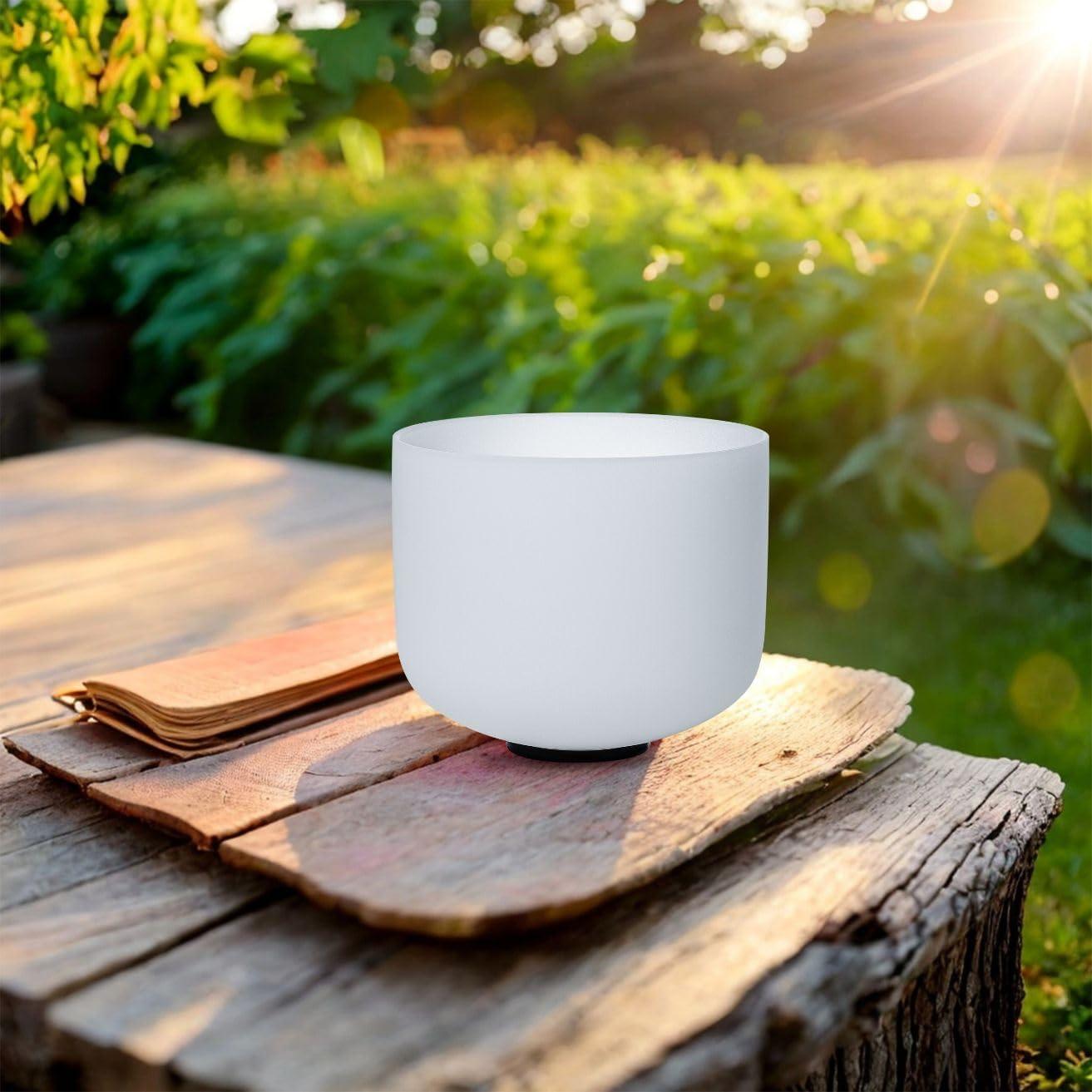 Tazón de Canto de Cuarzo 20 cm Blanco G Nota Chakra