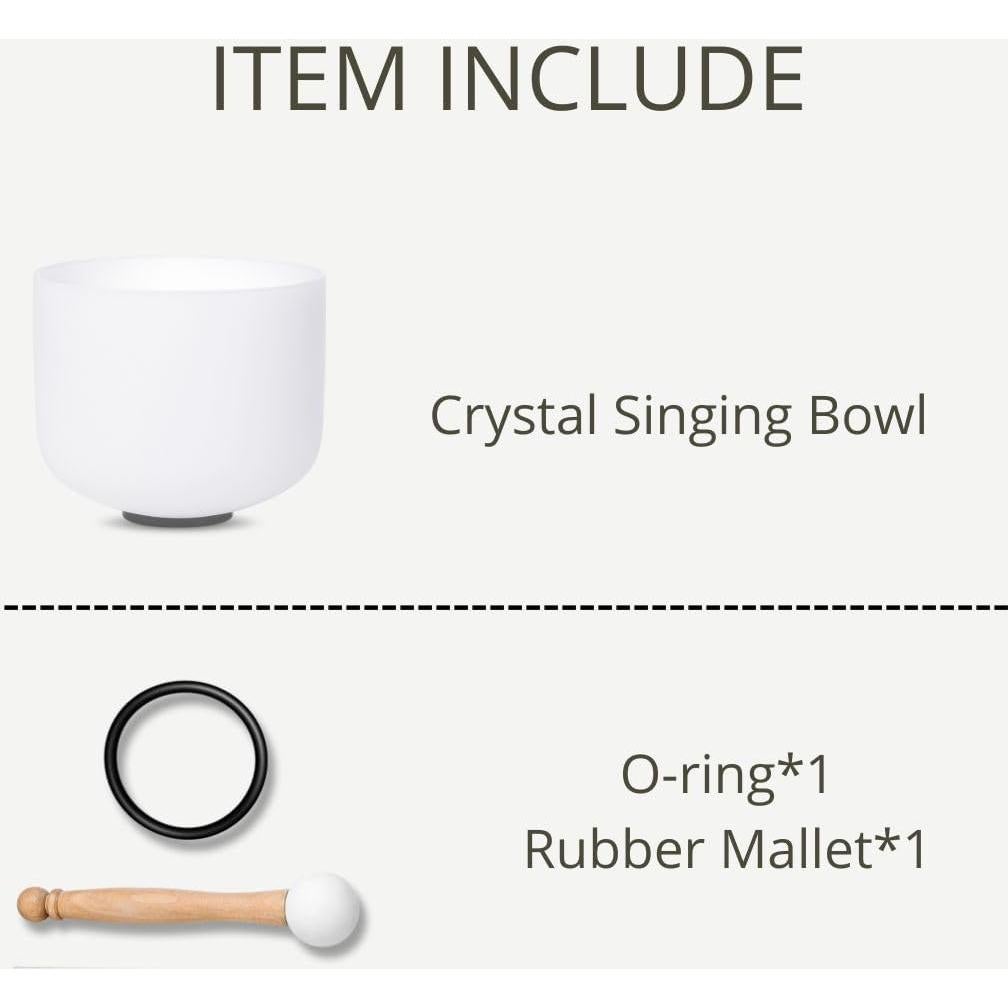 Tazón de Canto de Cuarzo 20 cm Blanco G Nota Chakra