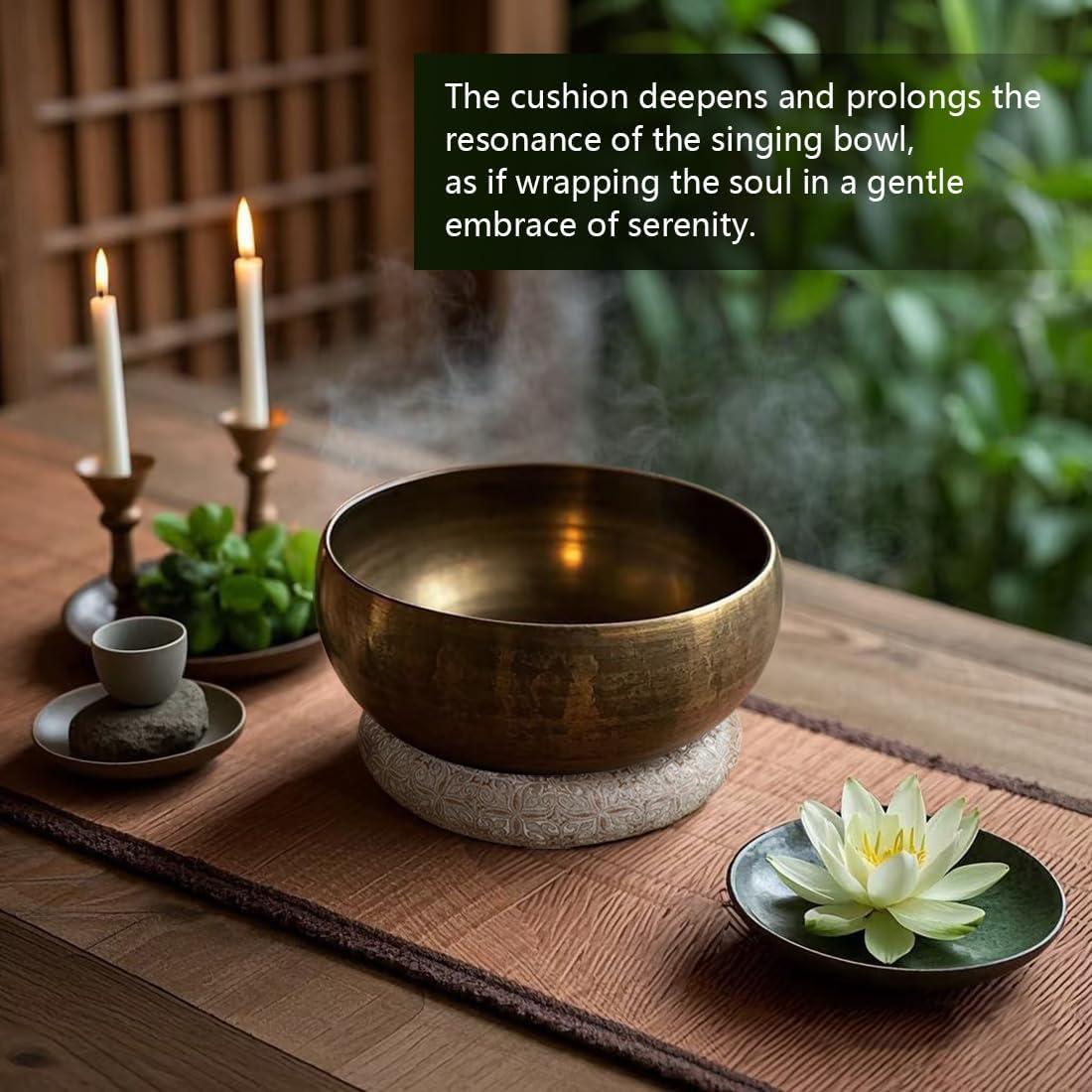 Cojín Redondo de Seda Rosa para Cuencos Cantores 17 cm UPCEED