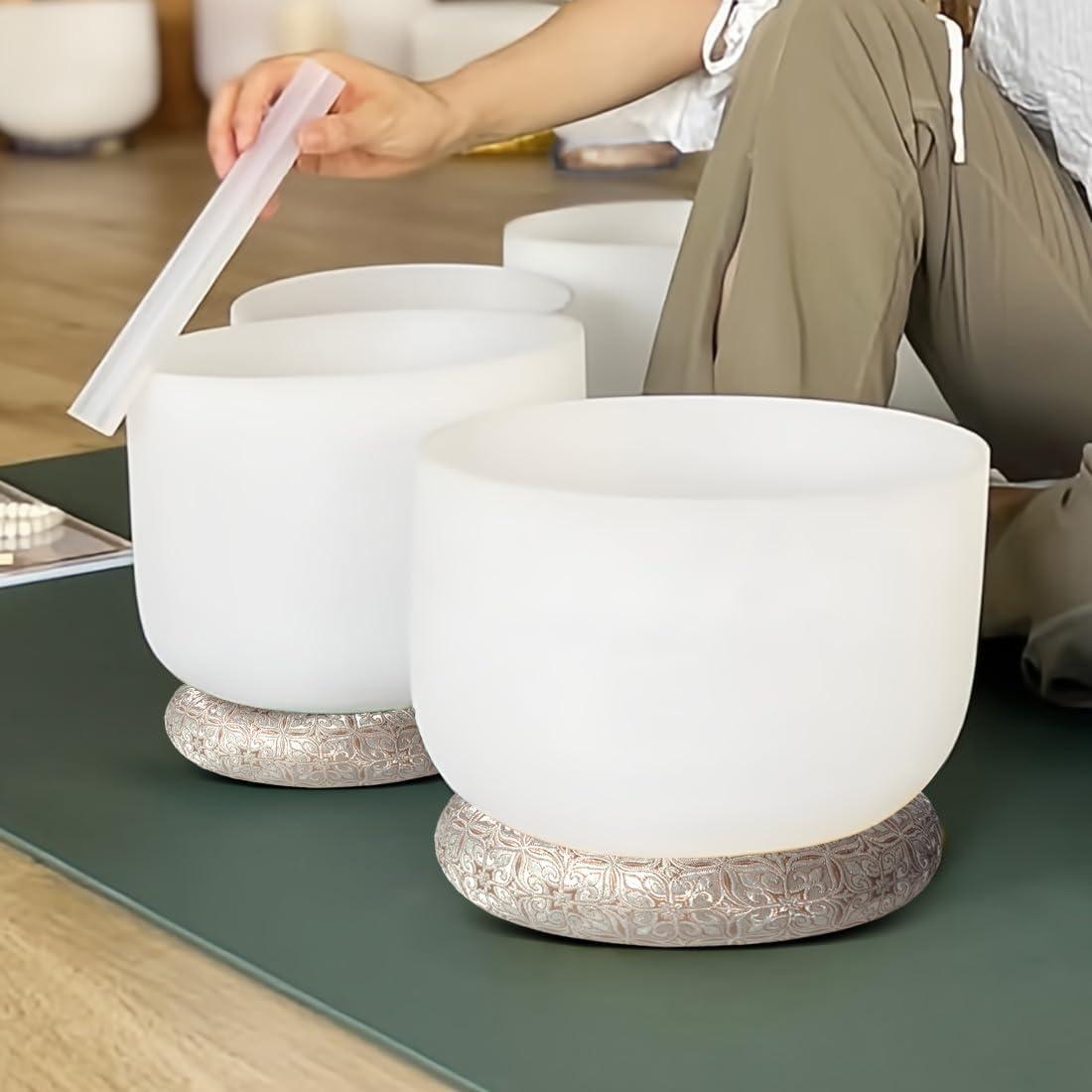 Cojín Redondo de Seda Rosa para Cuencos Cantores 17 cm UPCEED