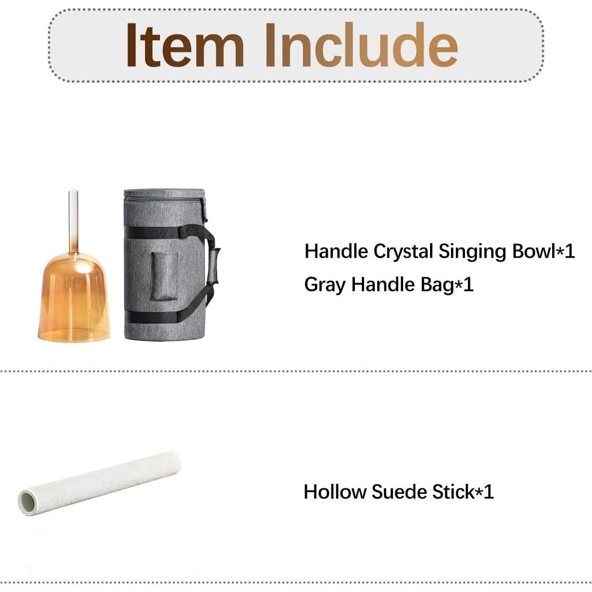 Cuenco de Cuarzo 15.24 cm Nota F Té Dorado con Mango y Bolsa