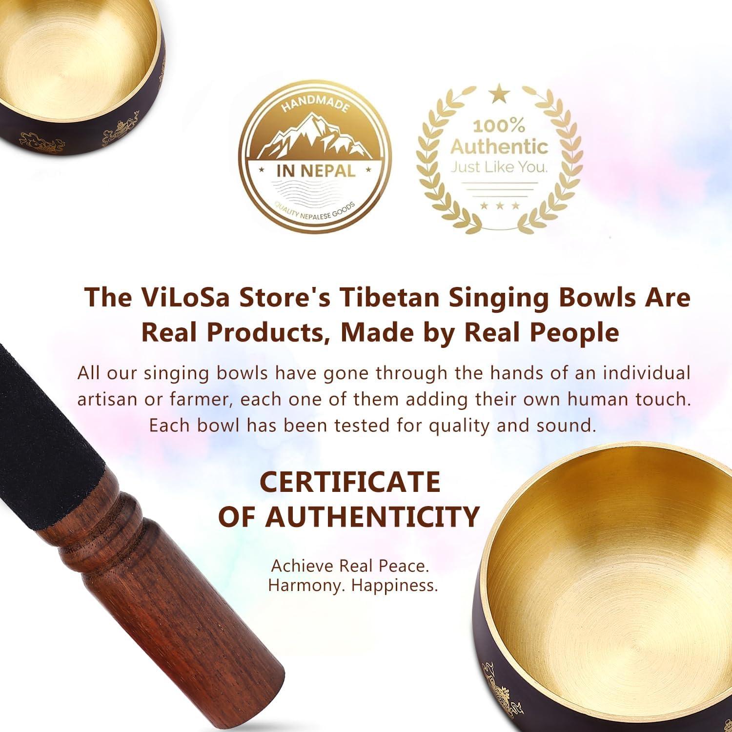 Juego de Cuencos Cantores Tibetanos Vilosa 13.2 cm - Hecho a Mano