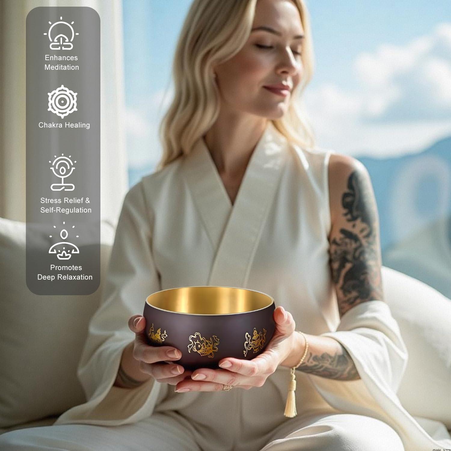 Juego de Cuencos Cantores Tibetanos Vilosa 13.2 cm - Hecho a Mano