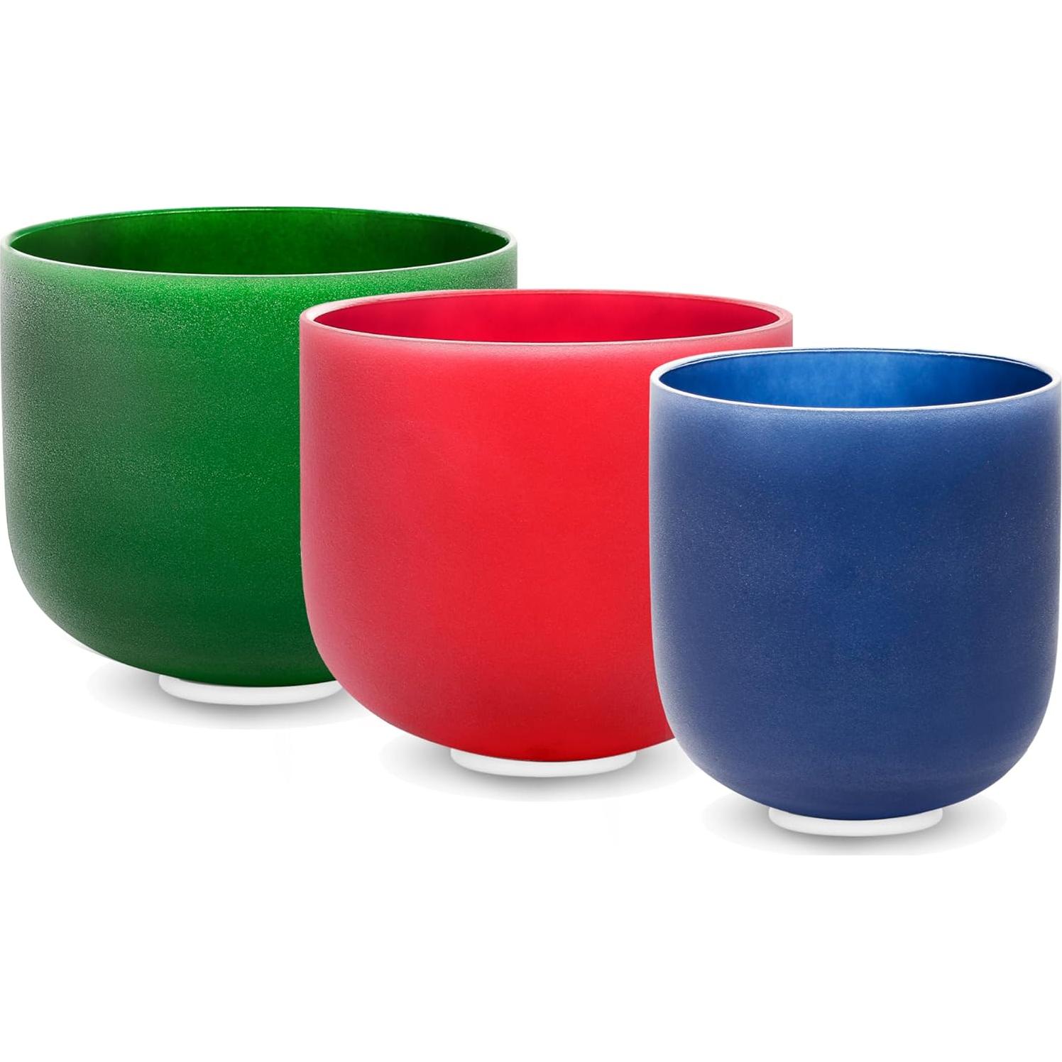 Juego de 3 Cuencos de Canto de Cristal TOPFUND 15-20 cm