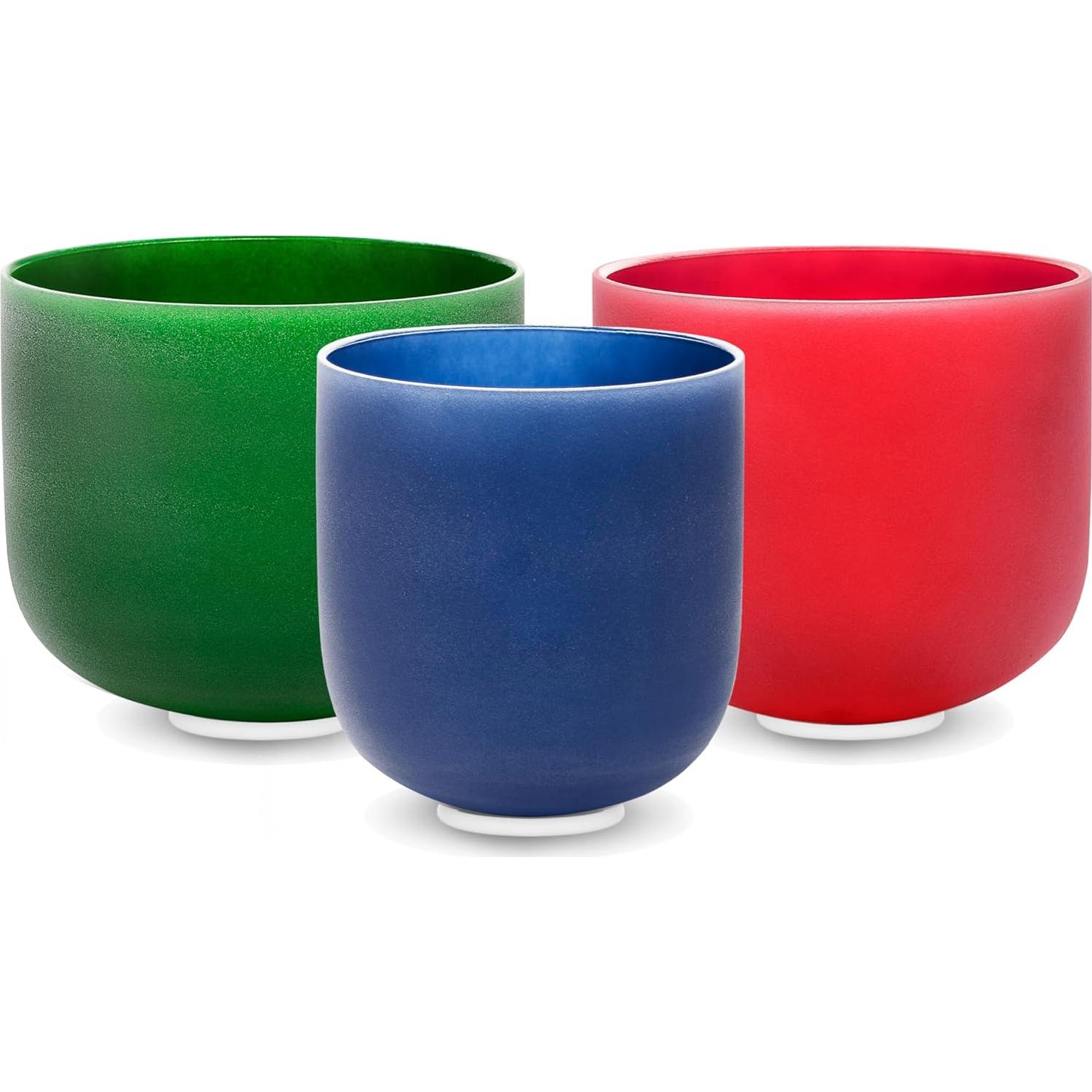 Juego de 3 Cuencos de Canto de Cristal TOPFUND 15-20 cm